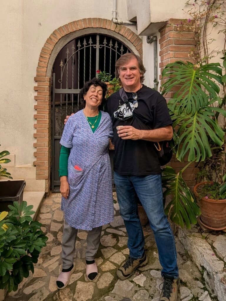 Never one to let a little thing like a language barrier get in the way, Ellis started talking to Giovanna, a life-long resident of Itri's historic center. Her daught-in-law brought us a smooth, strong espresso.