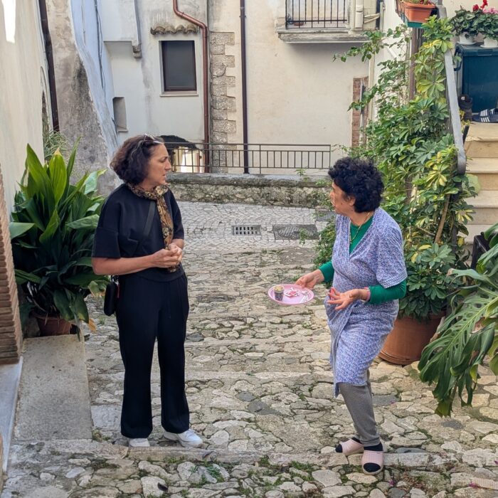 Speaking with Giovanna about life in Itri.