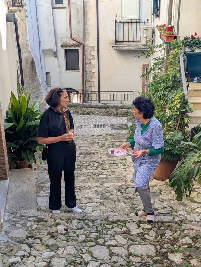 Speaking with Giovanna about life in Itri.