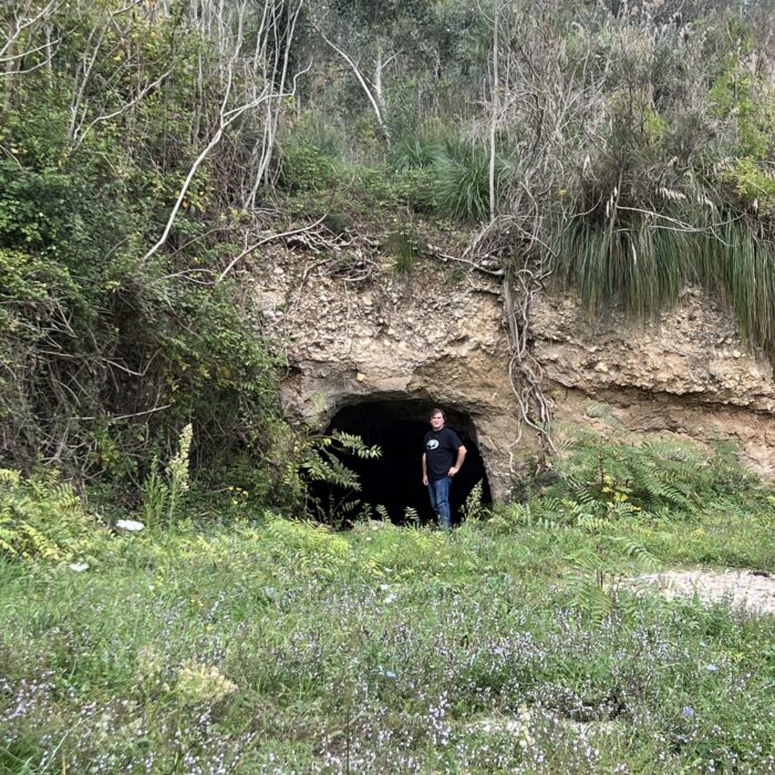 One of the caves in which the residents sought shelter during the bombing.